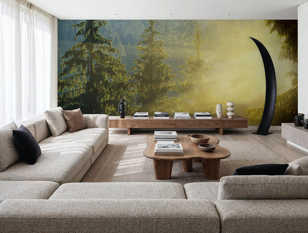 Foggy Sunrise Mural Wallpaper - room preview 03