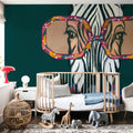 Miami Living Zebra Portrait Mural Wallpaper - room preview 03