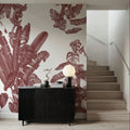 Parrots Jungle, Red Mural Wallpaper - room preview 03