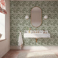 Marguerites, Forest Green Mural Wallpaper - room preview 03