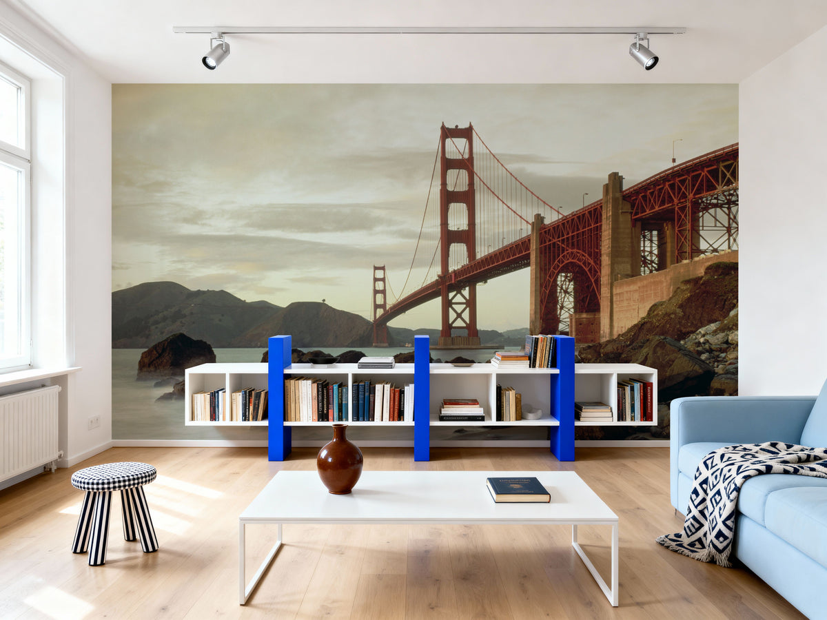Golden Gate Morning Mural Wallpaper - room preview 03