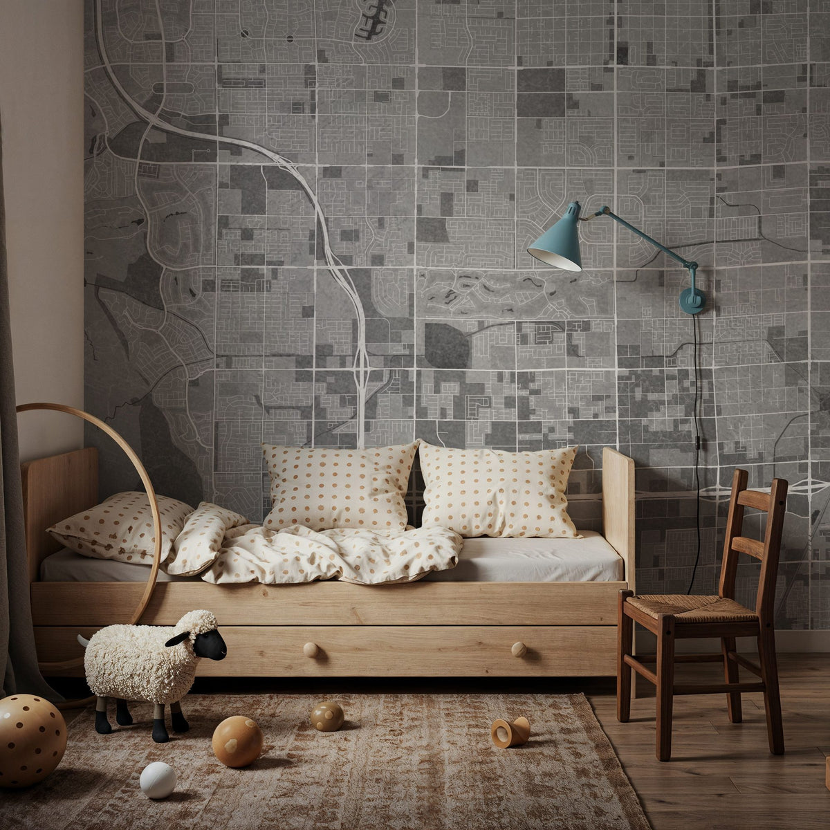 Spring Valley Grey Mural Wallpaper - room preview 03