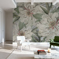 Peony Study - Pearl and Green Mural Wallpaper - room preview 03