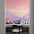 Pink Mountains Mural Wallpaper - room preview 03