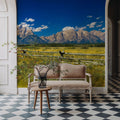 Grand Teton Range Field Mural Wallpaper - room preview 03