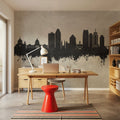 Saint Paul Minnesota Skyline Concrete Mural Wallpaper - room preview 03