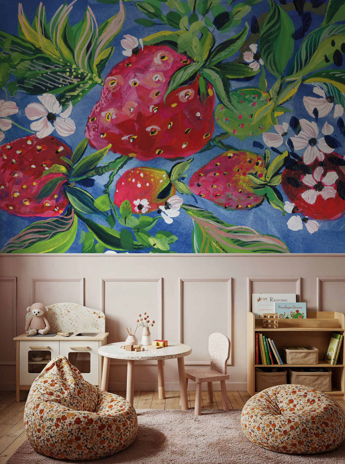 Juicy Strawberries Mural Wallpaper - room preview 03