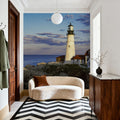 Cliffside Lighthouse Retreat Mural Wallpaper - room preview 03