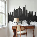 Philadelphia Skyline Black & White Mural Wallpaper - room preview 03