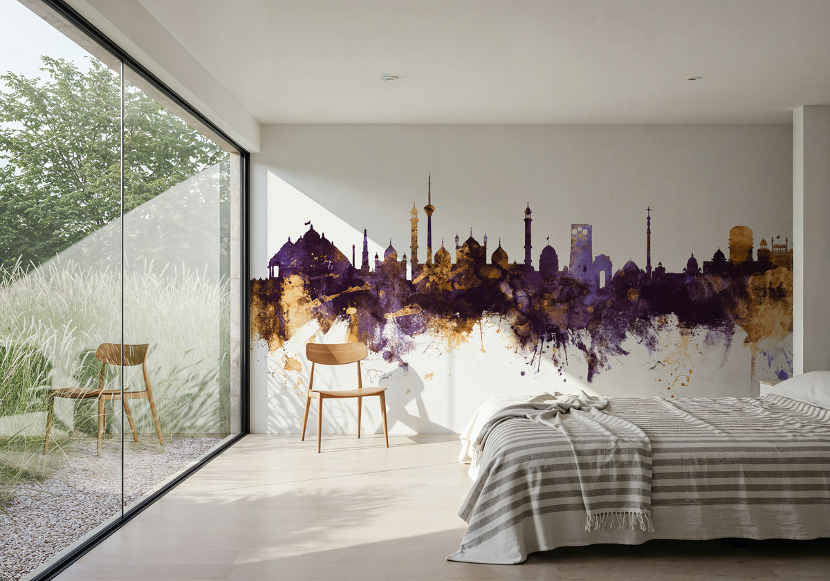 New Delhi India Skyline Mural Wallpaper - room preview 03