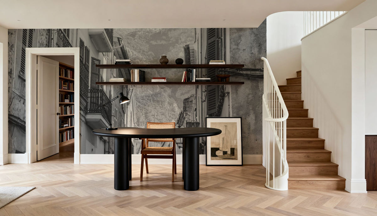 Spanish Islands BW Mural Wallpaper - room preview 03