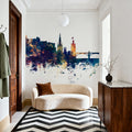 Edinburgh Scotland Skyline Blue & Bronze Mural Wallpaper - room preview 03