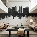 Sarasota Florida Skyline Black & White Mural Wallpaper - room preview 03