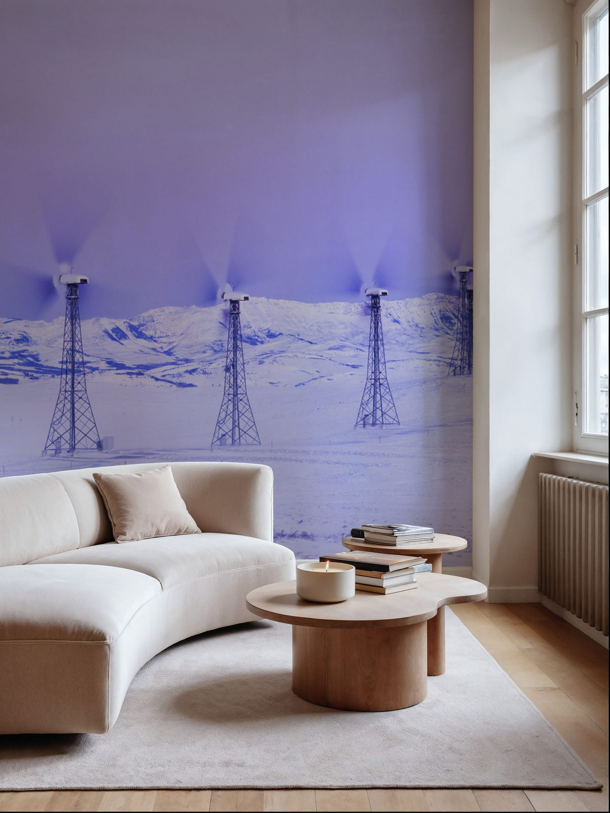 Wind Farm in Winter Mural Wallpaper - room preview 03