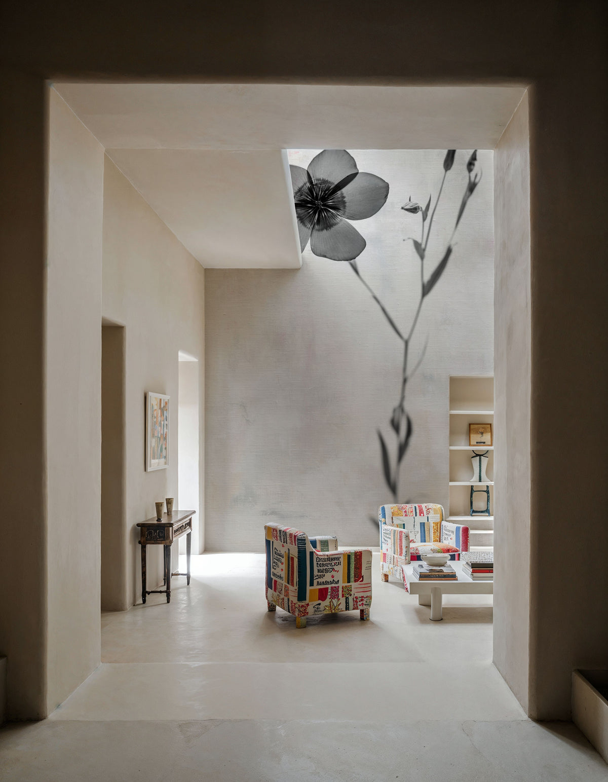 Wonderful Wildflowers XIV Neutral Mural Wallpaper - room preview 03