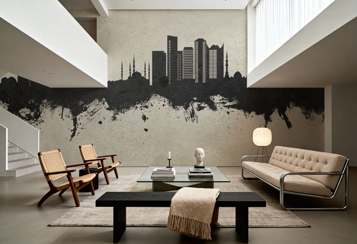 Fujairah Skyline Concrete Mural Wallpaper - room preview 03