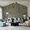 Rambling Rose, Garnet on Greige Mural Wallpaper - room preview 03