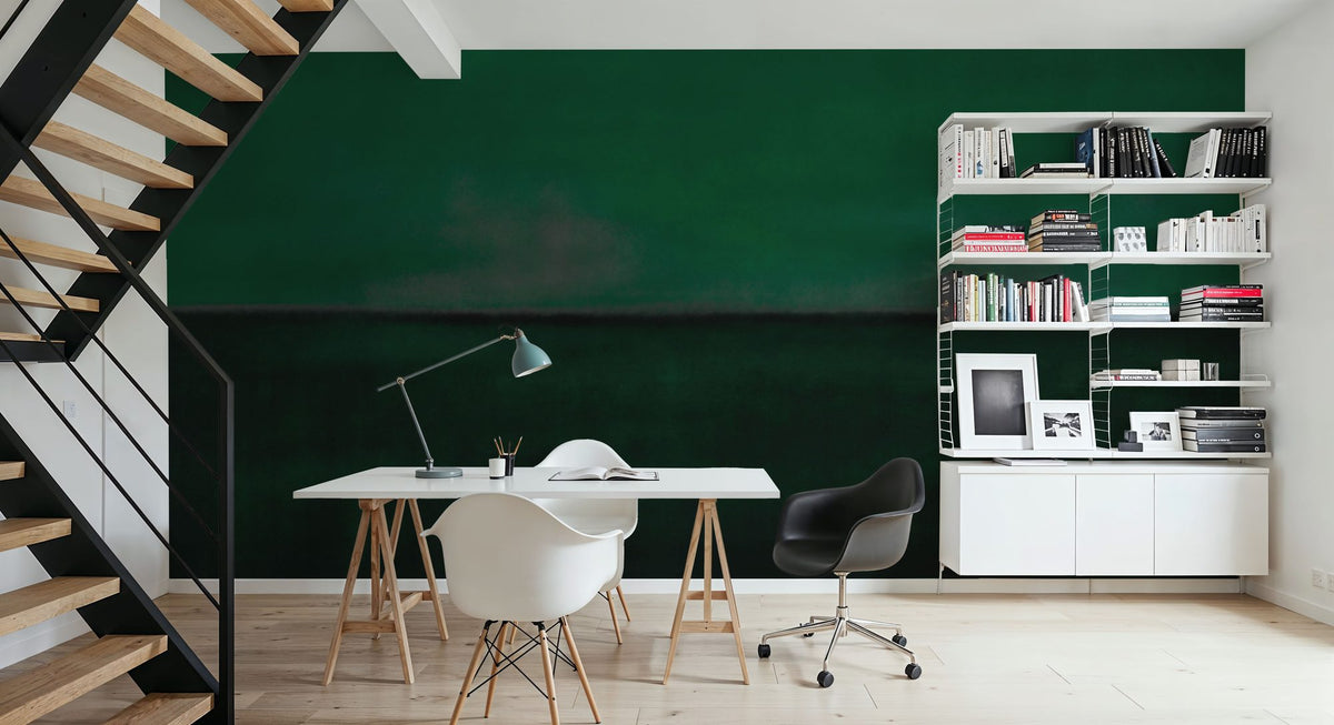 Green Horizon, Watercolor Mural Wallpaper - room preview 03