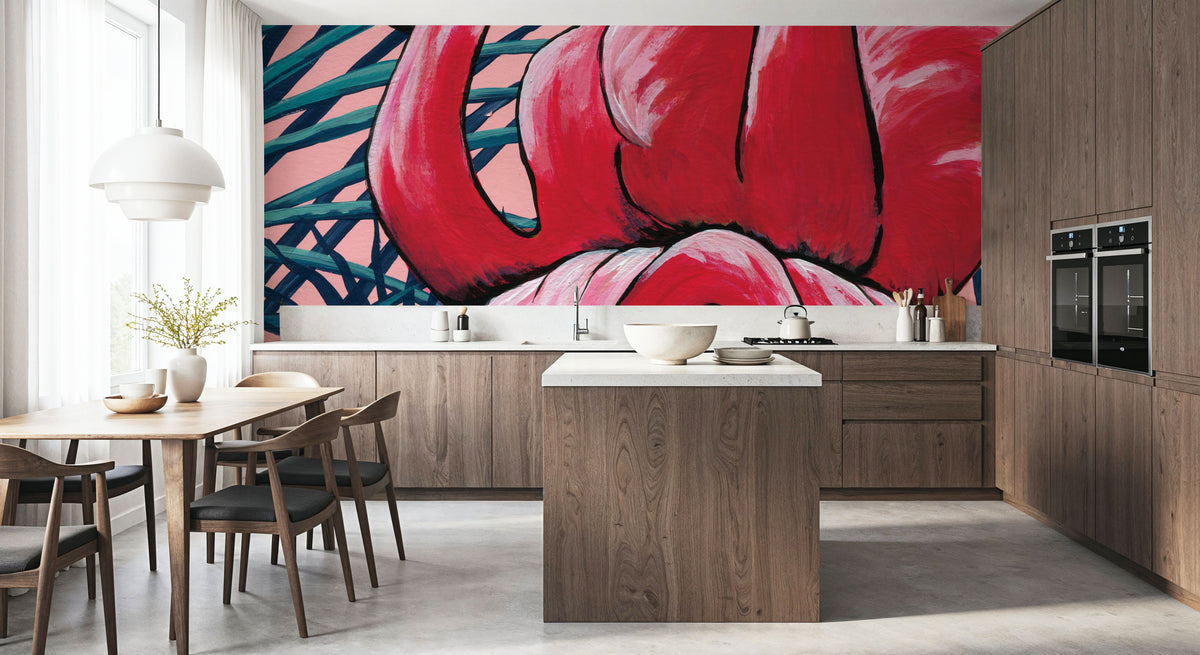 Tropical Paradise Flamingos Mural Wallpaper - room preview 03