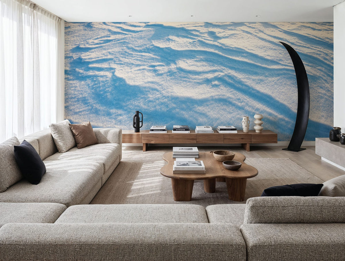 Sunlit Snow Drift Mural Wallpaper - room preview 03