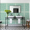 Mission Cement Tiles, Pistachio Mural Wallpaper - room preview 03