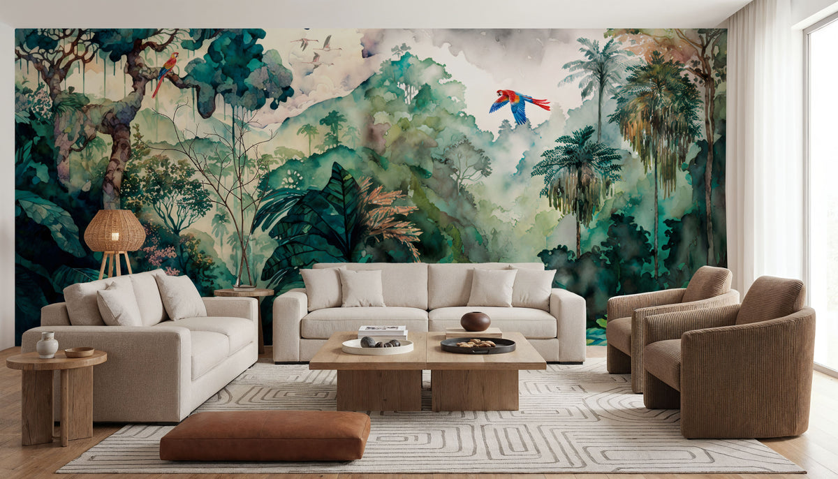 Parrot Grove Mural Wallpaper - room preview 03
