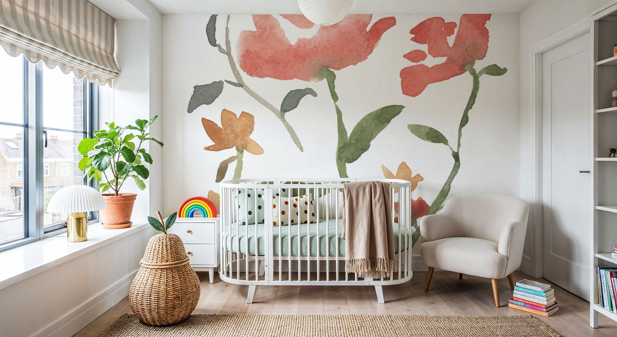 Pretty Blooms II Mural Wallpaper - Light Tone - room preview 03