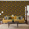 Papillion II, Purple Mural Wallpaper - room preview 03