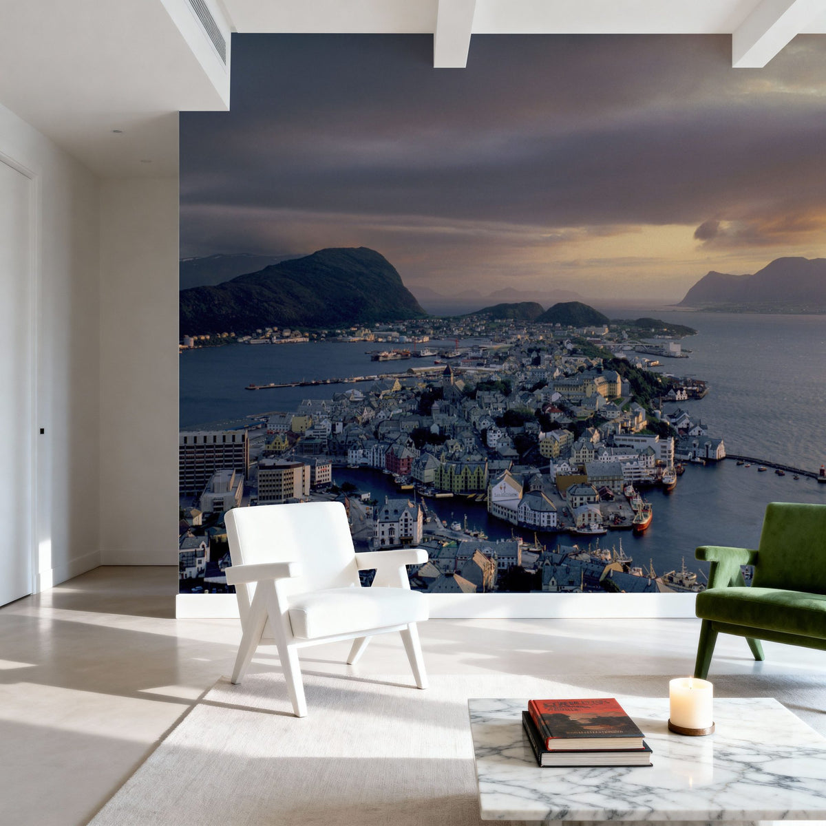 Harbor Twilight Mural Wallpaper - room preview 03