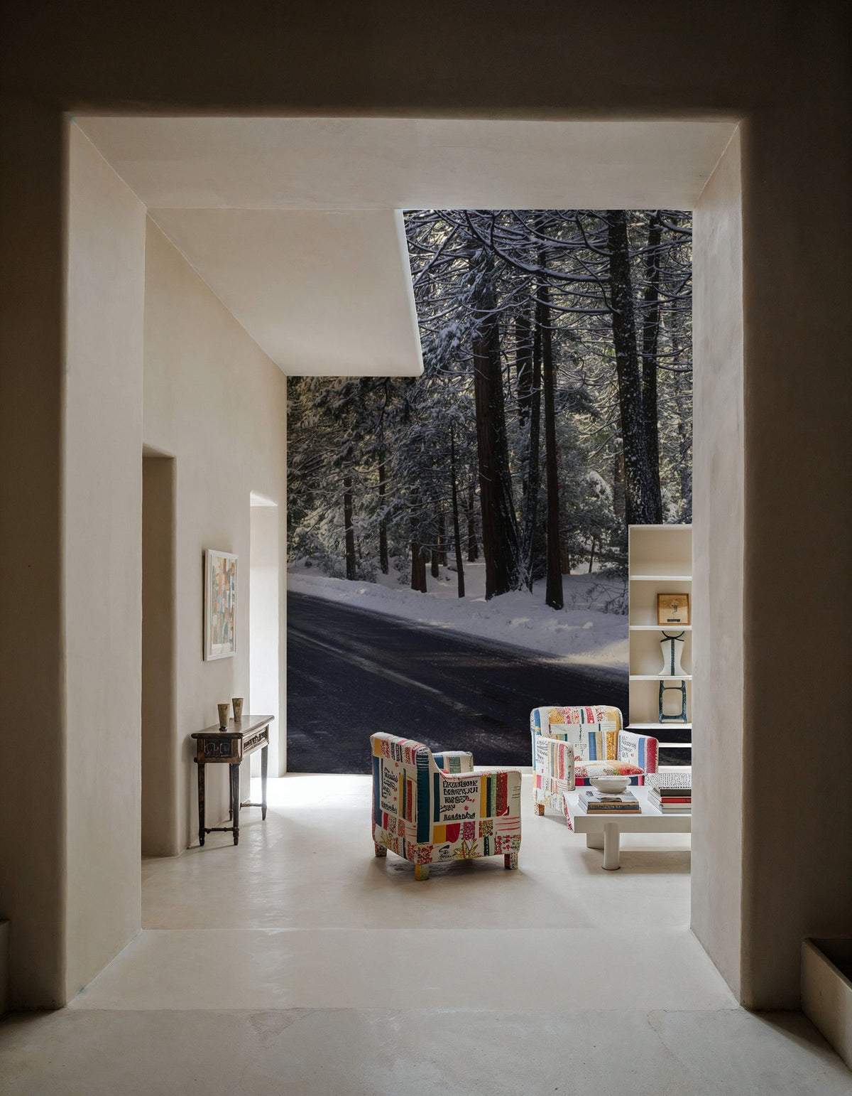 Winter's Passage Forest Mural Wallpaper - room preview 03