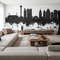 San Antonio Texas Skyline Black & White Mural Wallpaper - room preview 03
