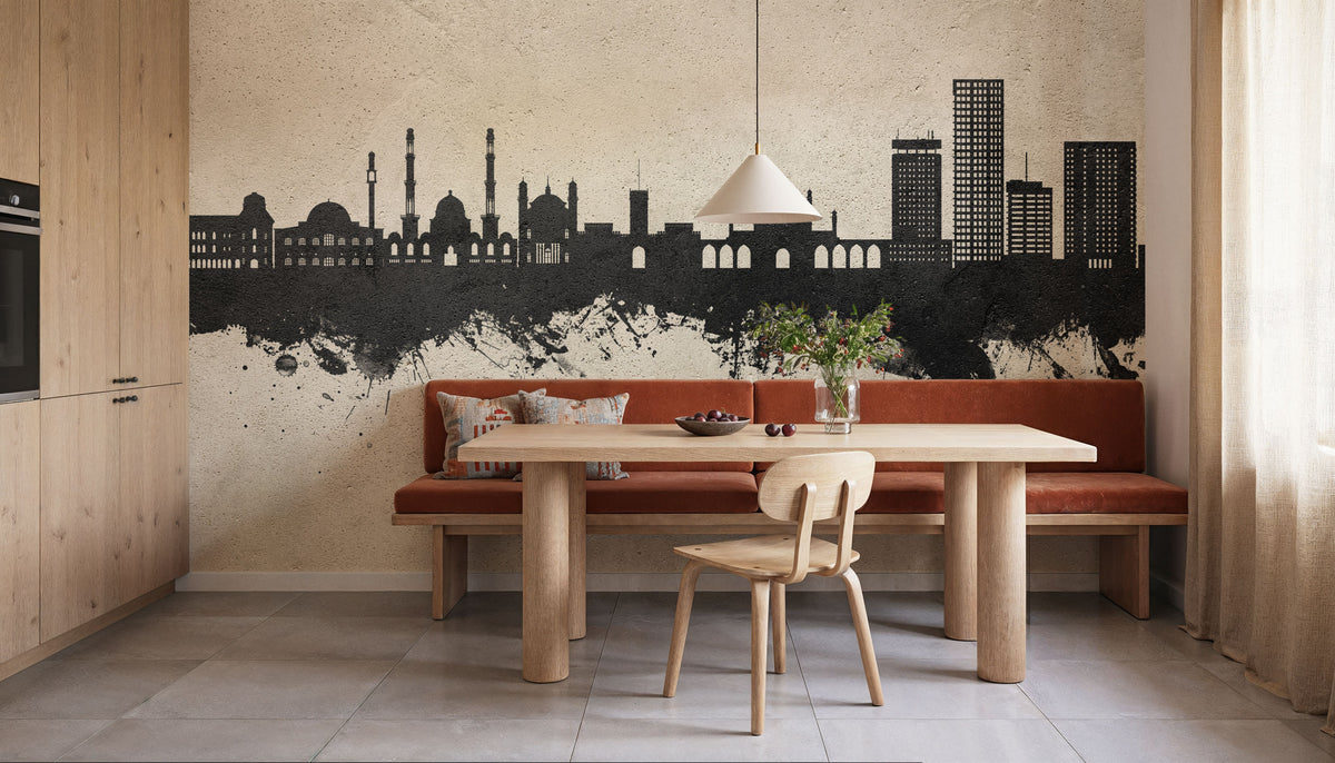Kabul Afghanistan Skyline Concrete Mural Wallpaper - room preview 03