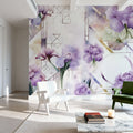 Watercolor Geometry Purple Mural Wallpaper - room preview 03