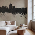 Fresno California Skyline Concrete Mural Wallpaper - room preview 03