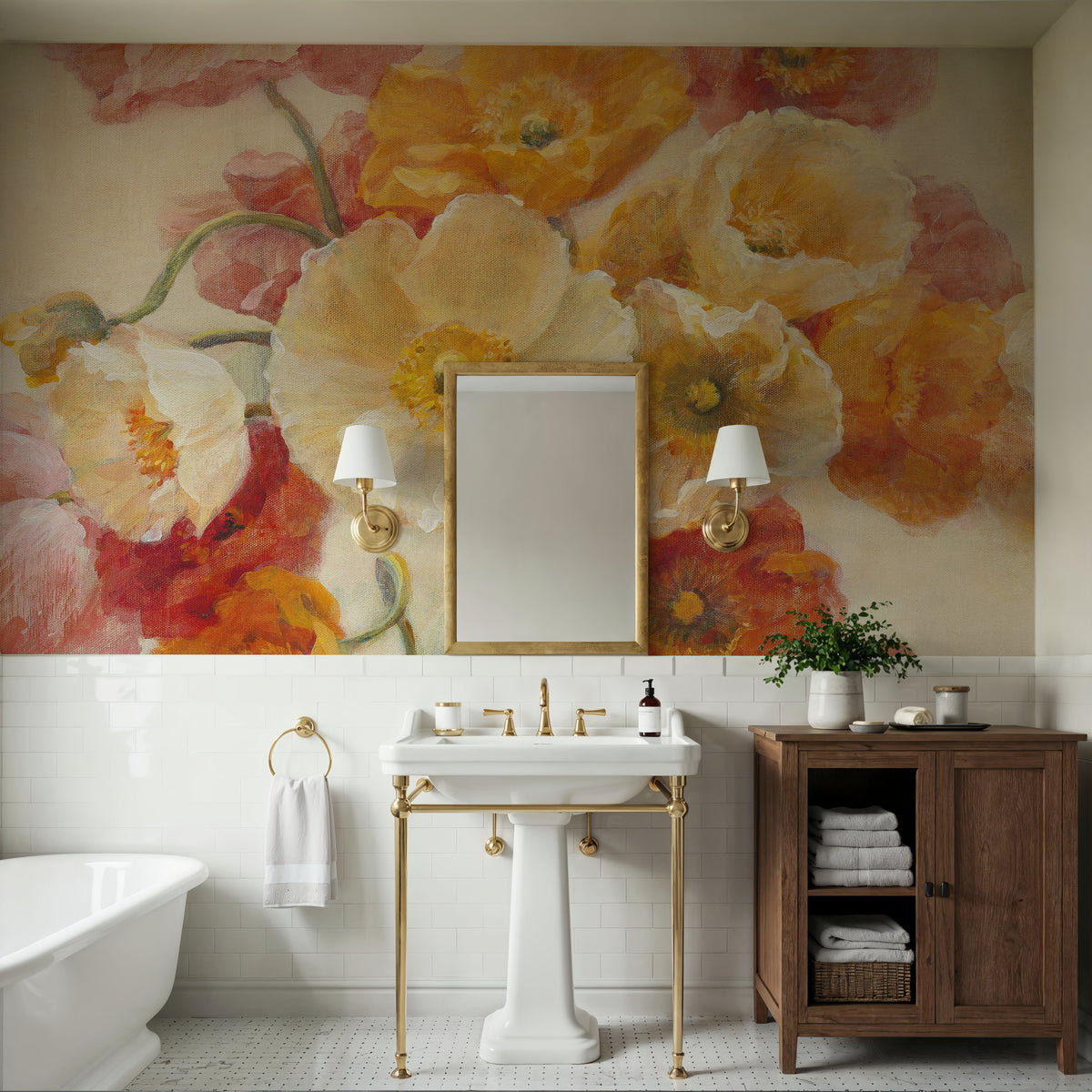 Poppies Delight Crop II Mural Wallpaper - room preview 03