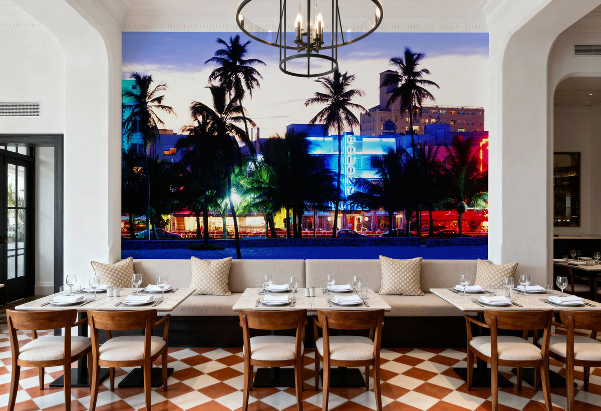 Neon Colony Sunset Mural Wallpaper - room preview 03