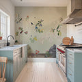 Birds in the Garden Green Mural Wallpaper - room preview 03
