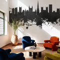 Bristol England Skyline Black & White Mural Wallpaper - room preview 03
