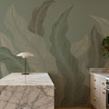 Foliage Flow, Sage Mural Wallpaper - room preview 03