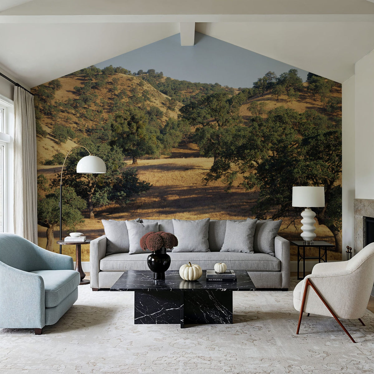 Golden Oak Hills Mural Wallpaper - room preview 03