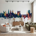 Maastricht the Netherlands Skyline Blue & Bronze Mural Wallpaper - room preview 03