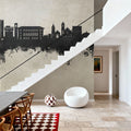 Cedar Falls Iowa Skyline Concrete Mural Wallpaper - room preview 03