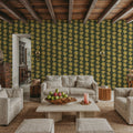 Ditsy Floral Clusters, Avocado Green Mural Wallpaper - room preview 03