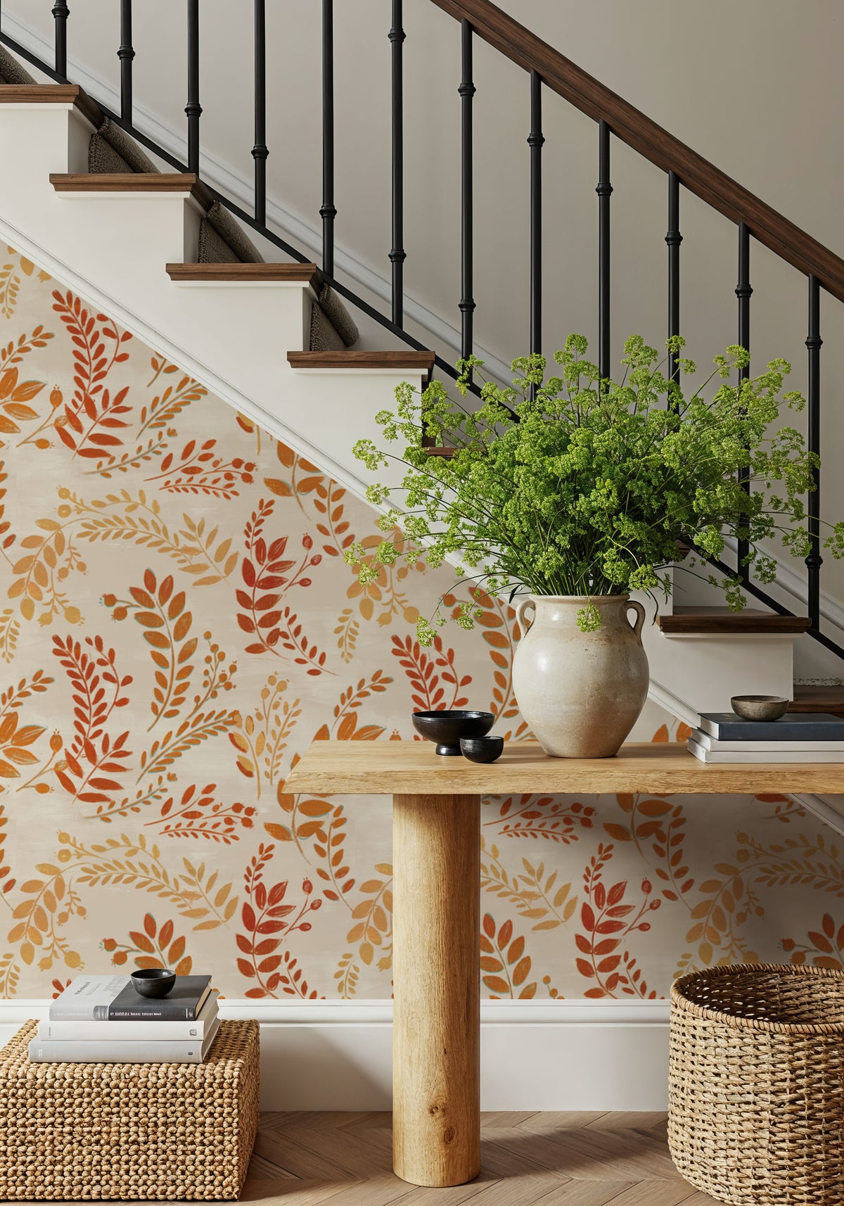 Harvest Sprig Brown Mural Wallpaper - room preview 03