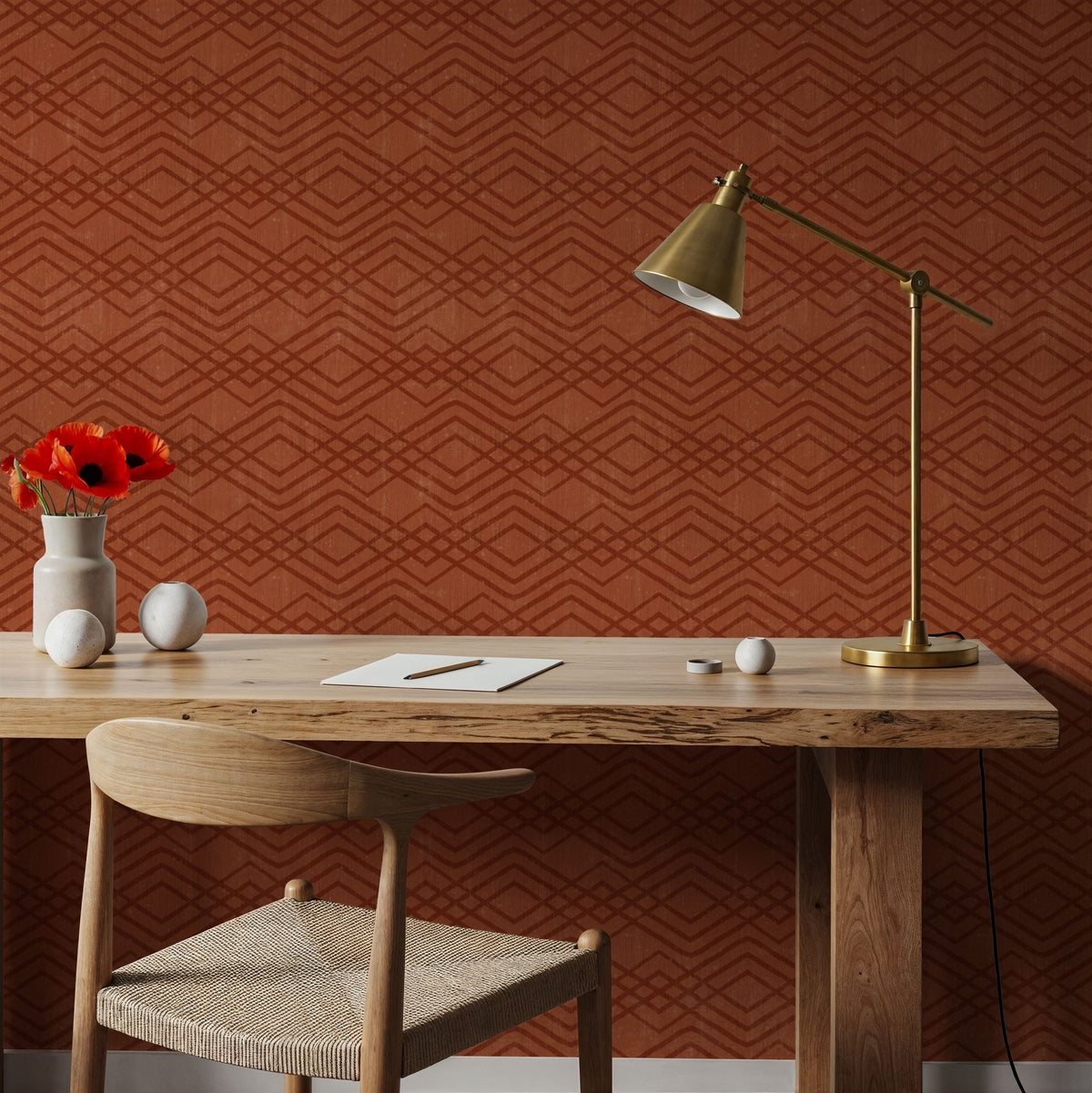 Woodland Waves Brown Mural Wallpaper - room preview 03