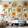 Sunflower Season Mural Wallpaper - room preview 03