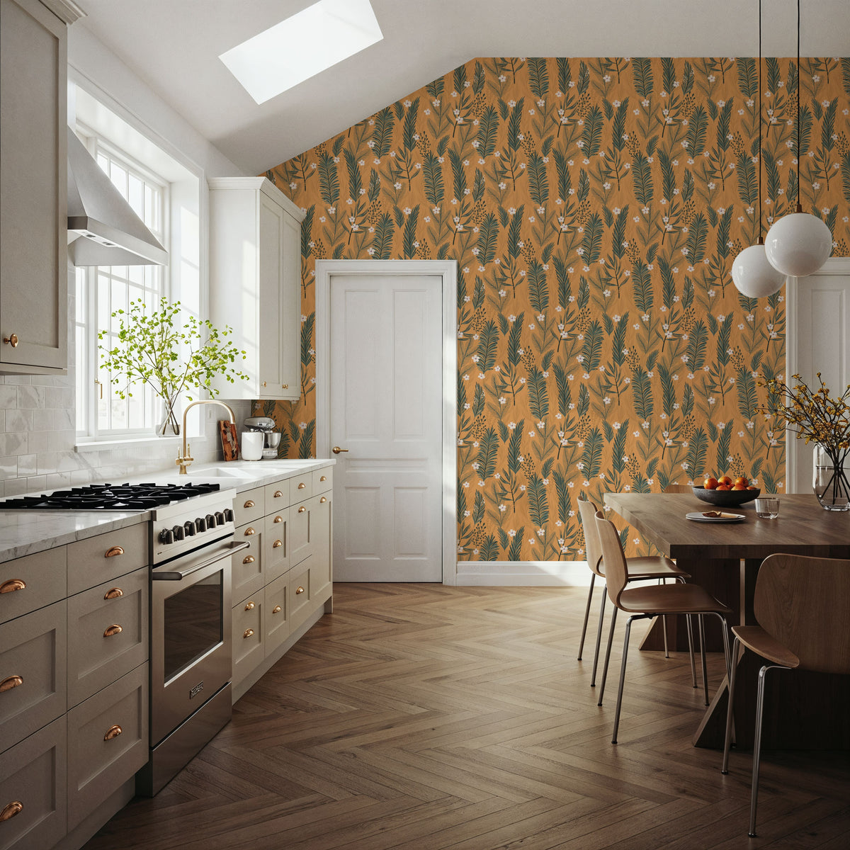 Spruce and Blooms Mural Wallpaper - room preview 03