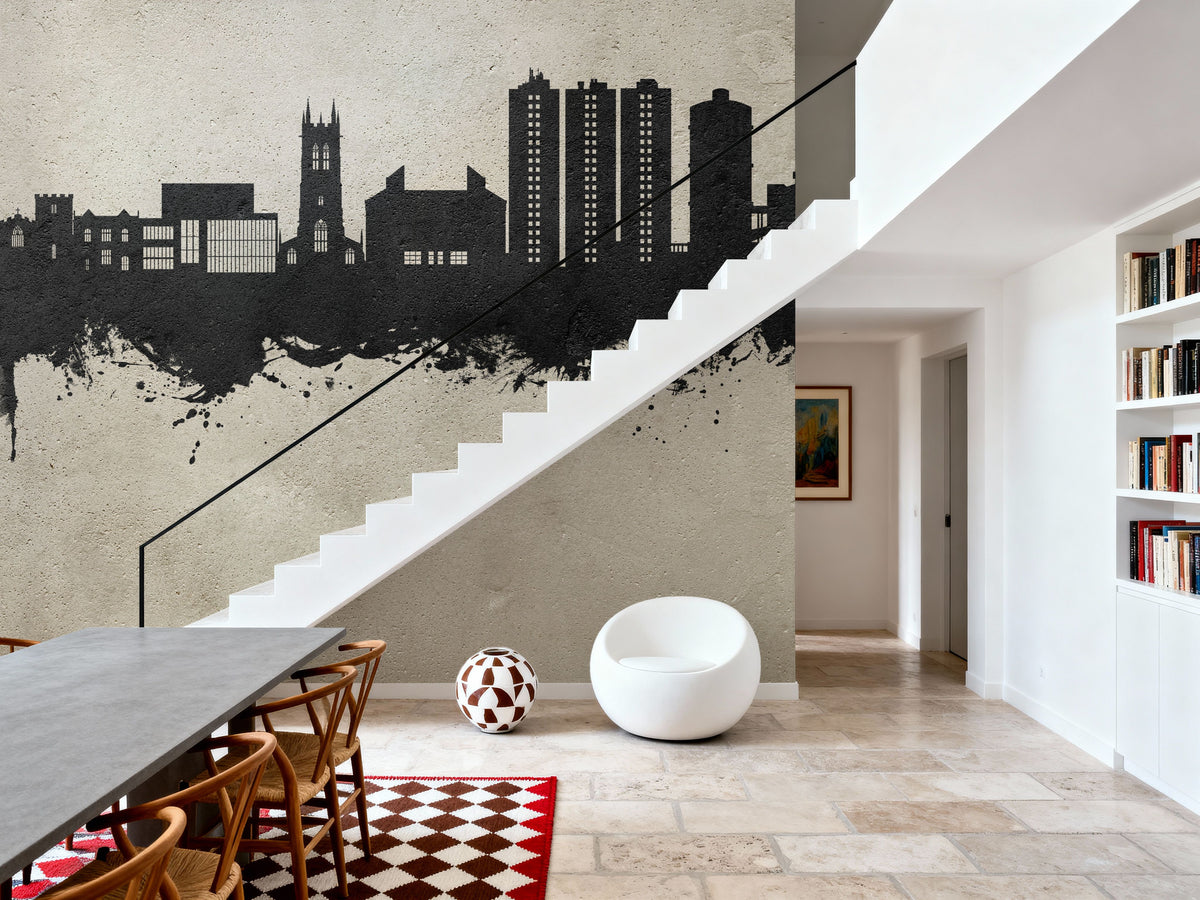 Scunthorpe England Skyline Concrete Mural Wallpaper - room preview 03