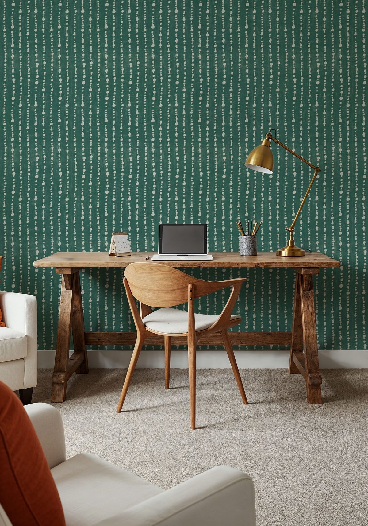 Woodland Drops Tropical Green Mural Wallpaper - room preview 03