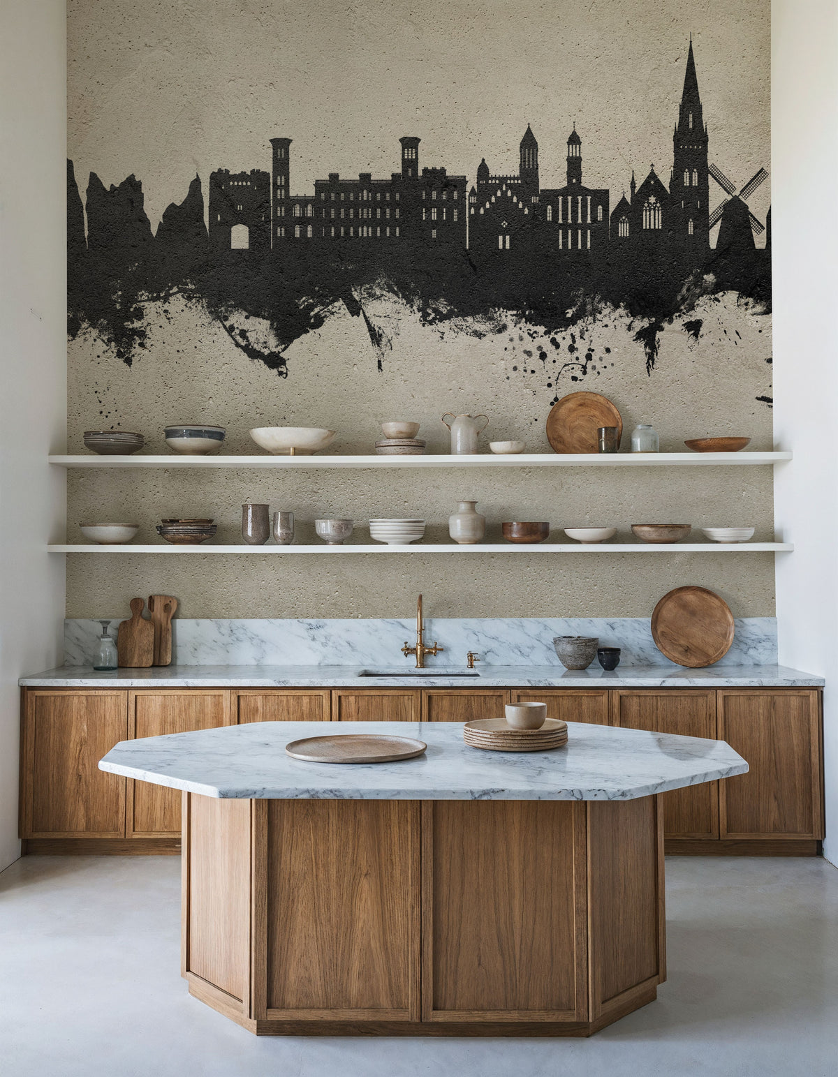 Isle of Wight England Skyline Concrete Mural Wallpaper - room preview 03